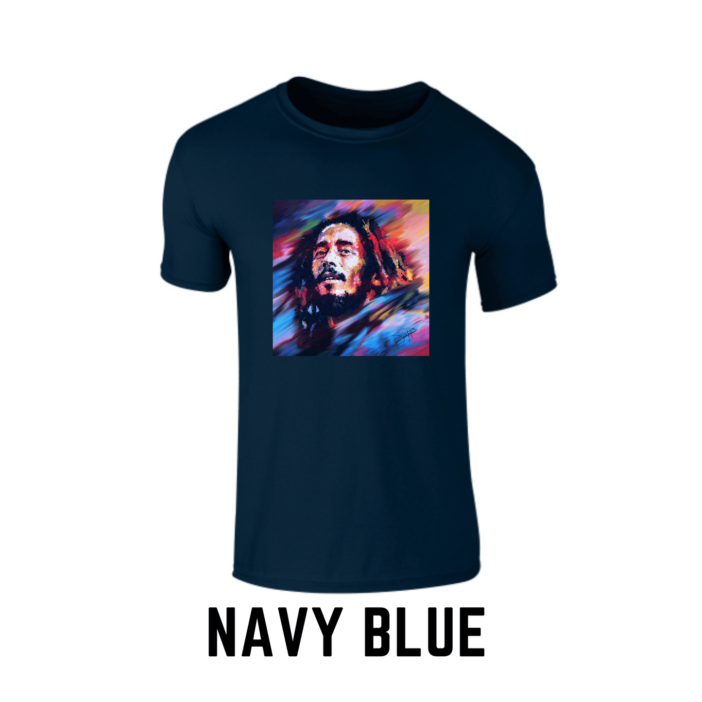 Bob Marley Printed Crew Neck T-Shirt by DeeDi Digital Art